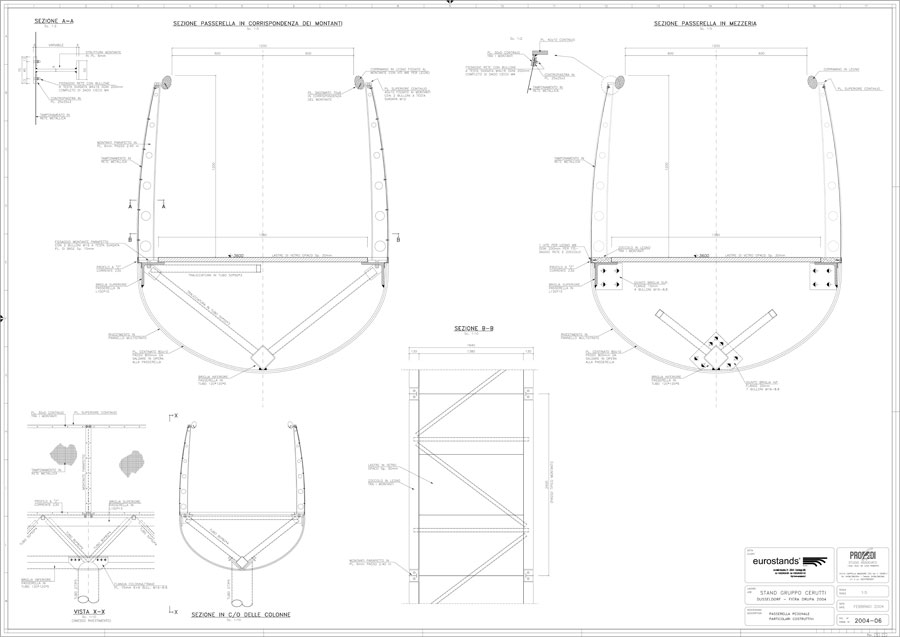 Gangway technical drawings | De Luca Associati - Structural Engineering