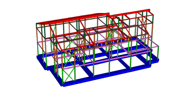 Steel residential block - 3D model - De Luca Associati