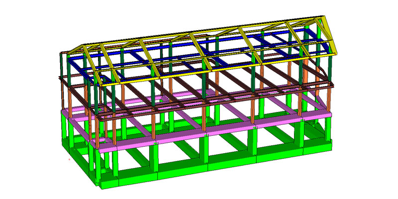 Commercial and residential building, factory - 3D view - De Luca Associati