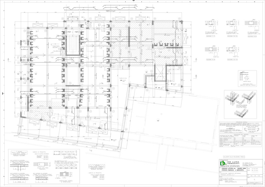 Disegno tecnico Piante | De Luca Associati - Ingegneria strutturale