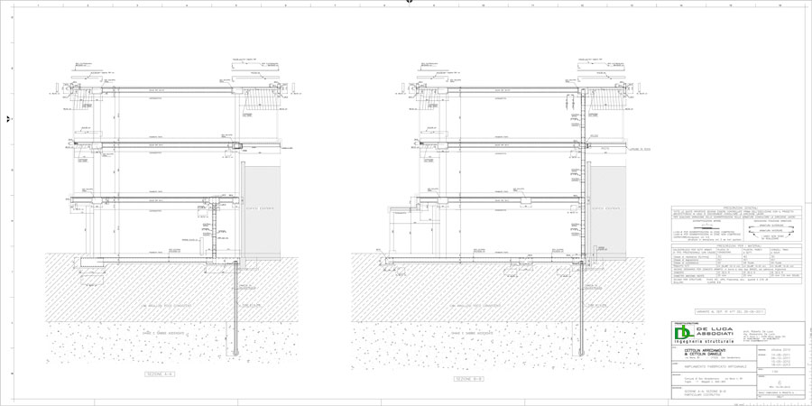 Disegno tecnico Sezioni | De Luca Associati - Ingegneria strutturale