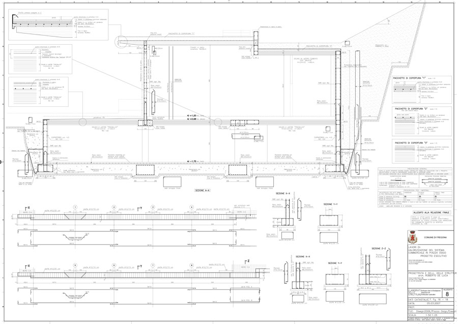 Fundation plates, section A-A Technical drawings | De Luca Associati - Structural Engineering