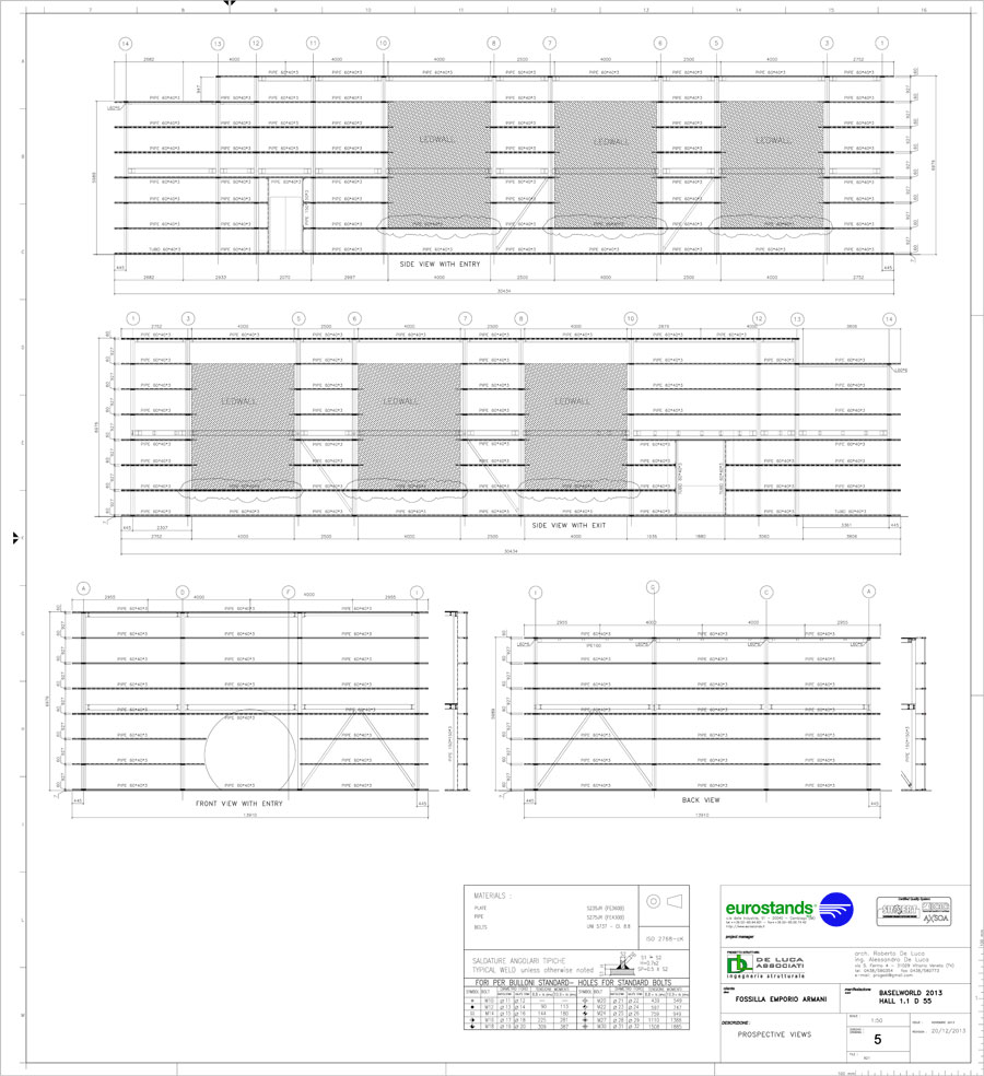 Disegno tecnico Prospetti | De Luca Associati - Ingegneria strutturale