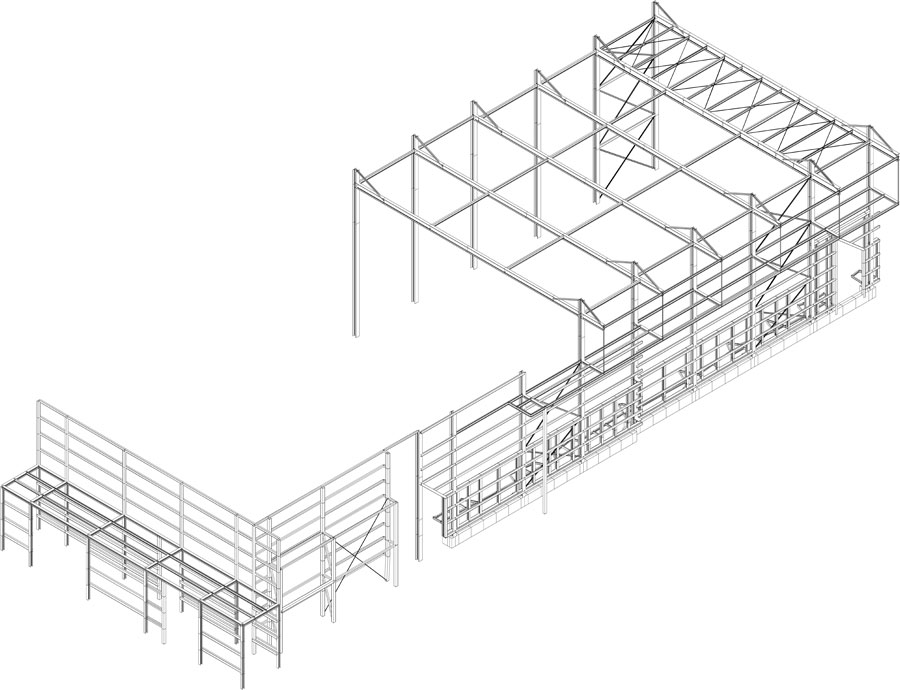 Disegno tecnico Vista 2 | De Luca Associati - Ingegneria strutturale