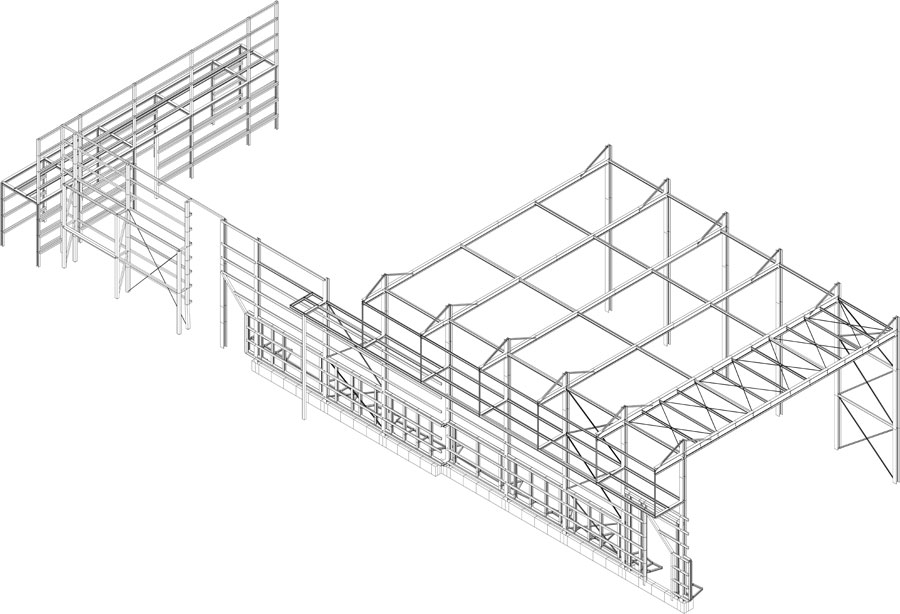 Disegno tecnico Vista 3 | De Luca Associati - Ingegneria strutturale