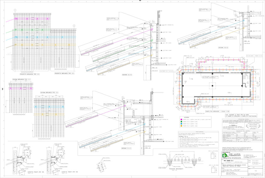 Berlin pilings technical drawings | De Luca Associati - Structural Engineering