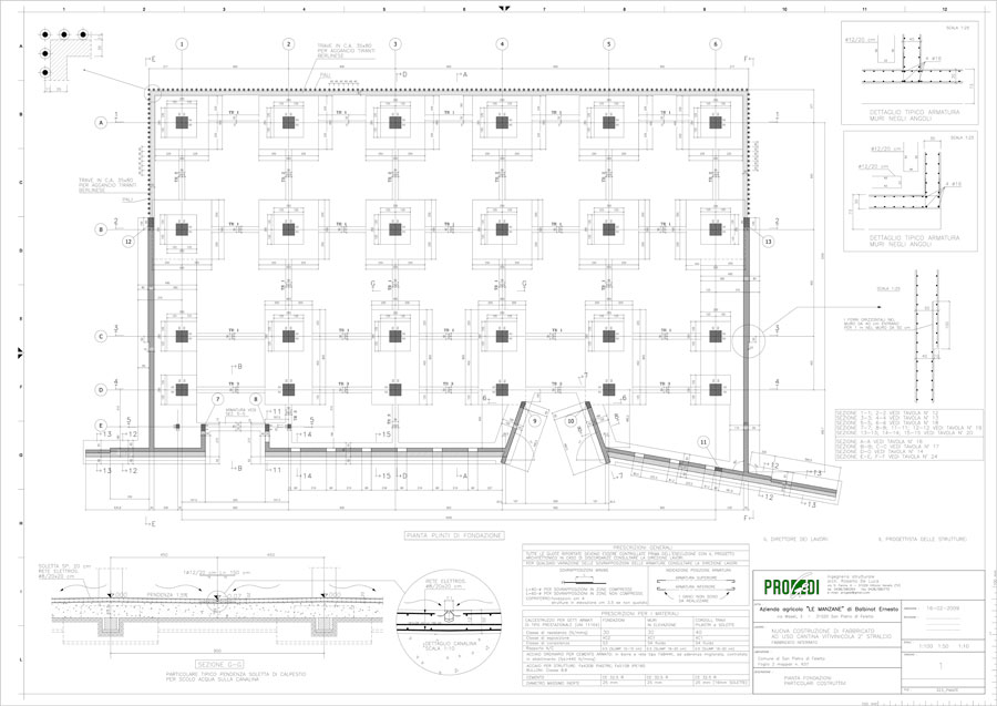 Plants technical drawings | De Luca Associati - Structural Engineering