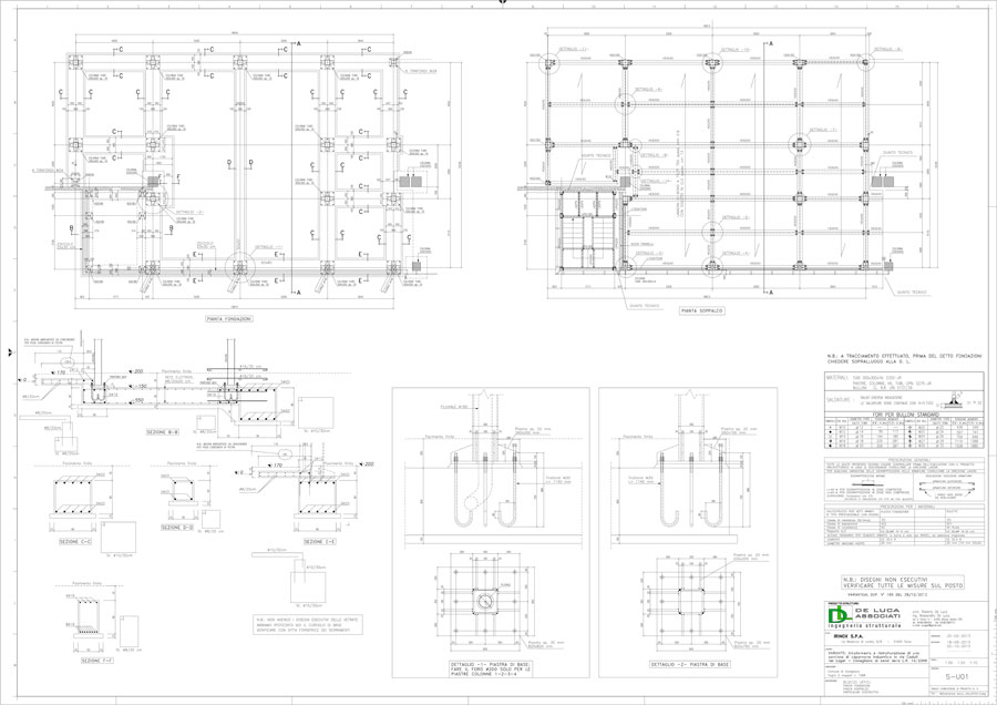 Disegno tecnico Piante | De Luca Associati - Ingegneria strutturale