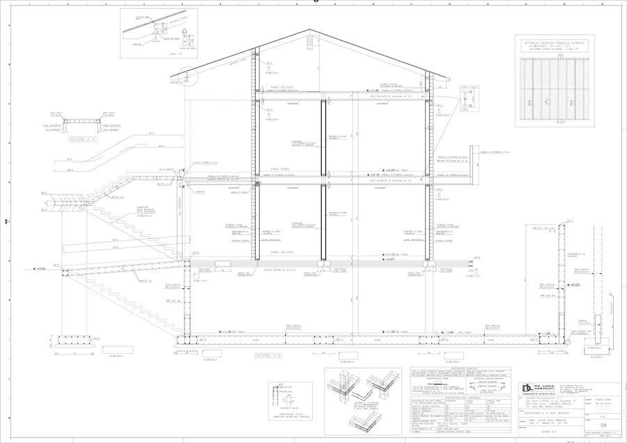 Sections technical drawing | De Luca Associati - Structural Engineering