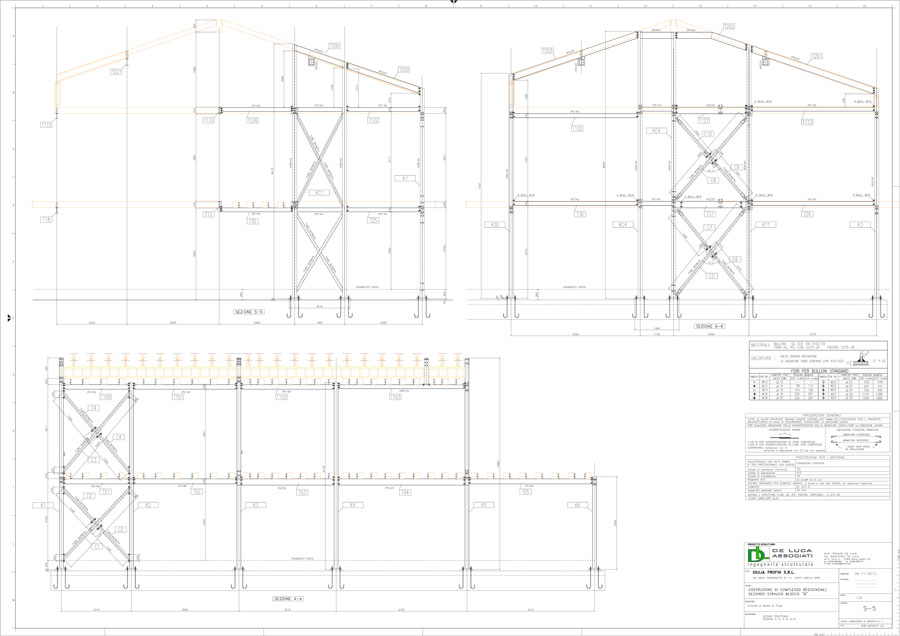 Disegno tecnico Sezioni | De Luca Associati - Ingegneria strutturale
