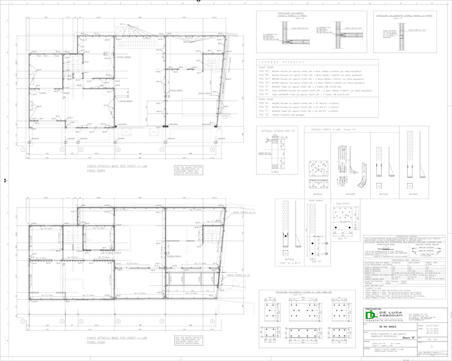 Plant with walls - technical drawings | De Luca Associati - Structural Engineering