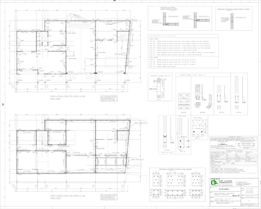Disegno tecnico Piante pareti | De Luca Associati - Ingegneria strutturale
