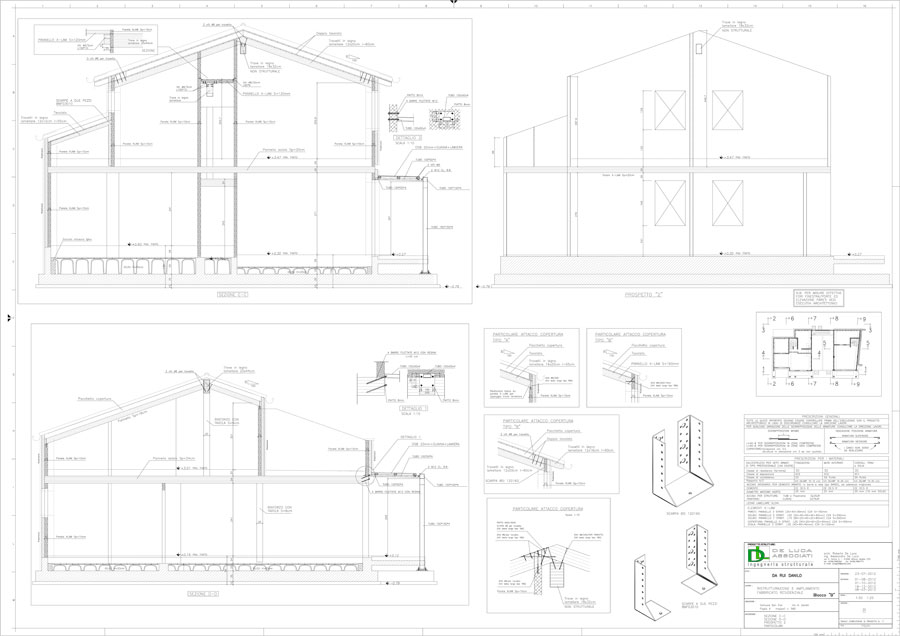 Sections technical drawing | De Luca Associati - Structural Engineering
