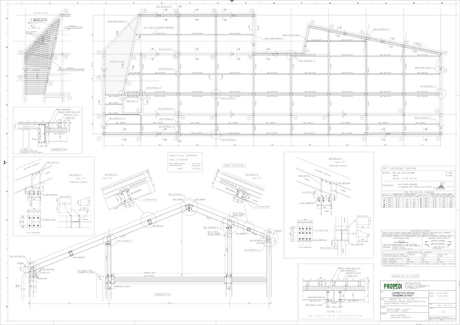 Disegni tecnici copertura | De Luca Associati - Ingegneria strutturale