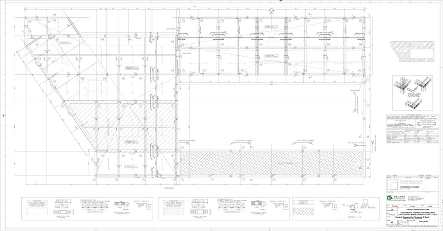 Cover section technical drawings | De Luca Associati - Structural Engineering