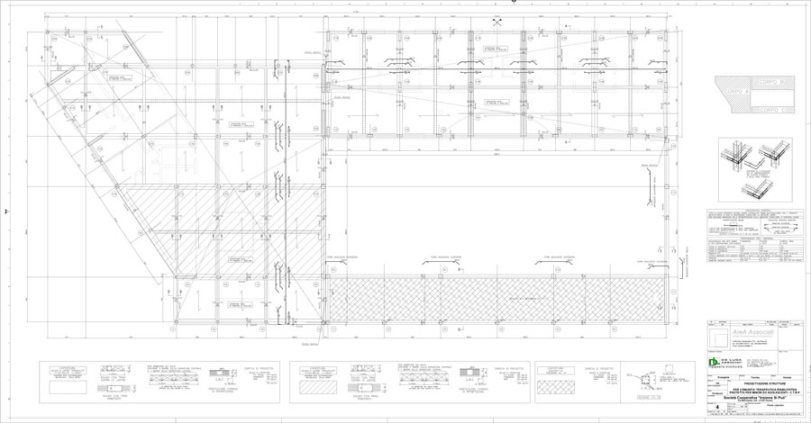 Disegni tecnici copertura | De Luca Associati - Ingegneria strutturale