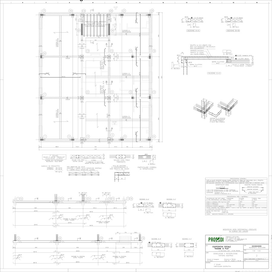 1° floor and building details technical drawings | De Luca Associati - Structural Engineering