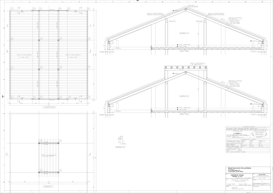 Cover section technical drawings | De Luca Associati - Structural Engineering