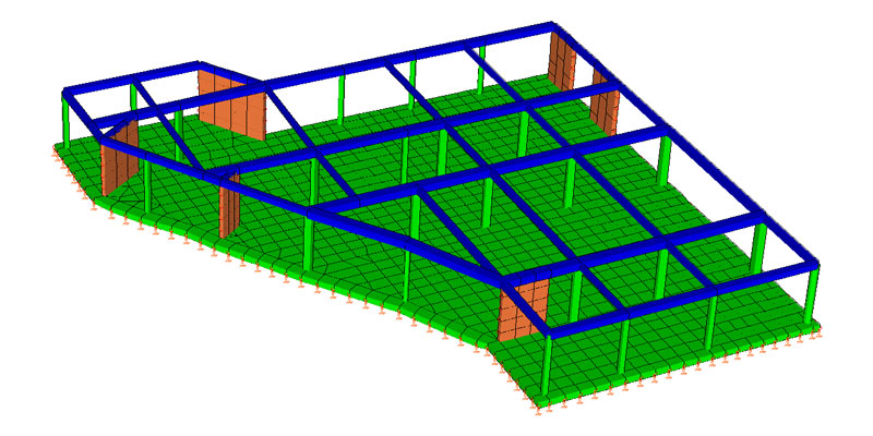 Administrative and activities building - Block A 3D view - De Luca Associati